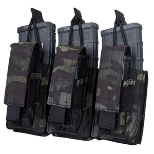 TRIPLE KANGAROO AIRSOFT MAG POUCH WITH MULTICAM BLACK- GEN II