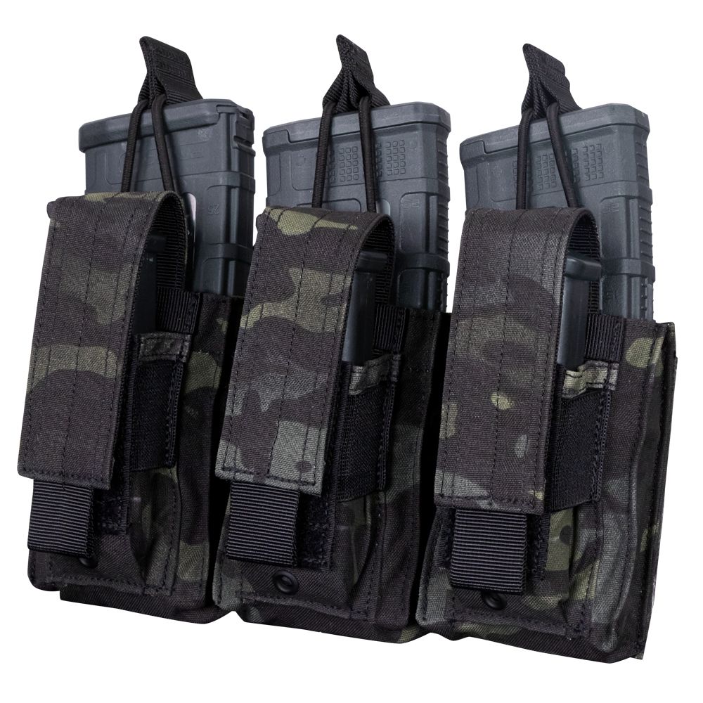 TRIPLE KANGAROO AIRSOFT MAG POUCH WITH MULTICAM BLACK- GEN II